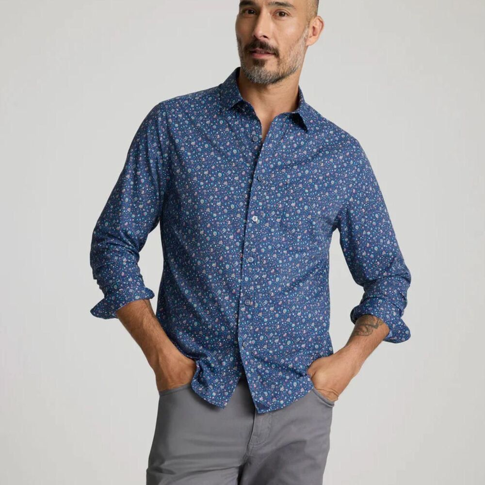 Untuckit Men's Blue and Navy Shirt